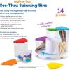 image:imageCreateaSpace SeeThru Spinning Bins Classroom Organization School Supplies Organizer Desk Organization Pen Holder 14 Pieces