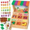 image:imageLearning Resources Mini Farmstand Sorting Set Play Food Sets for Kids Kitchen Grocery Store Pretend Play Montessori Toys Mini Food Toddler Activities Fine Motor Skills