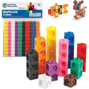 image:imageLearning Resources MathLink Cubes  Set of 100 Cubes Ages 5 Kindergarten STEM Activities Math Manipulatives Homeschool Supplies Teacher Supplies