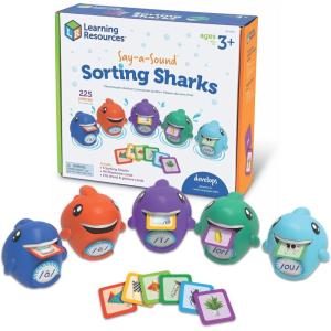 image:imageLearning Resources SayaSound Sorting Sharks  Montessori Toys Kindergarten Learning Activities Phonemic Awareness Flash Cards Dyslexia Tools for Kids Speech Therapy Materials Learn to Read