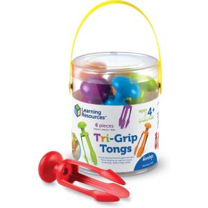 image:imageLearning Resources 3 Prong Tong Pencil Grip Tongs Sensory Bin Fine Motor Toy Set of 6 Ages 4