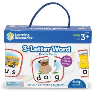 image:imageLearning Resources 3Letter Word Puzzle Cards Kindergarten Readniness Self Correcting Puzzles Ages 3