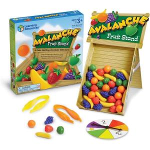 image:imageLearning Resources Avalanche Fruit Stand  42 Pieces Ages 3 Toddler Learning Toys Fine MotorGrip Game Develops Color Matching Skills Preschool Toys