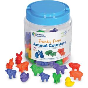 image:imageLearning Resources Friendly Farm Animal Counters  72 Pieces Ages 3 Toddler Toys Preschool Supplies Classroom Desk Pets Educational Counting and Sorting Toy
