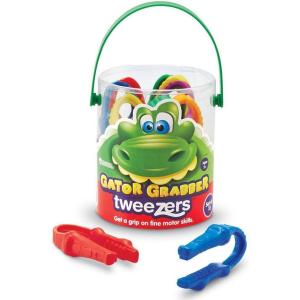 image:imageLearning Resources Gator Grabber Tweezers  12 Pieces Ages 2 Fine Motor Tweezers for Kids Toddler Learning ToysGrabber Tweezers