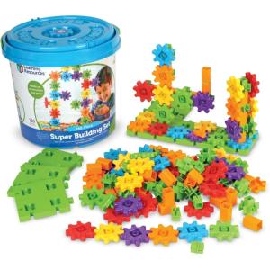 image:imageLearning Resources Gears Gears Gears Super Building Toy Set STEM Toys Construction Toys Gears for Kids 150 Pieces Ages 3 BlueSuper Building Set  150 Pieces