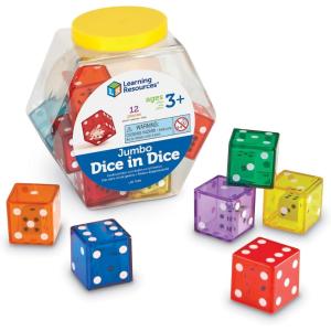 image:imageLearning Resources Jumbo Dice in Dice  Math Manipulative Cubes Board Game Accessories Counting Numbers Party Gifts Preschool Teacher Supplies Classroom Must Haves Pack HomeschoolActivities