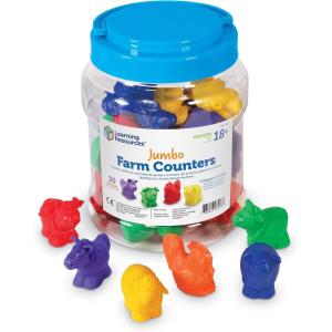image:imageLearning Resources Jumbo Farm Counters Farm Animals  30 Pieces Ages 18 months Toddler Learning Toys Preschool Toys 5 Animals in 6 Colors