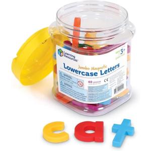 image:imageLearning Resources Jumbo Magnetic Lowercase Letters Develops Letter and Color Recognition Skills ABC for Kids Alphabet Educational Toys for Toddlers Set of 40 Pieces Ages 3