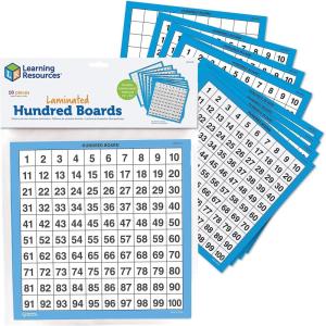 image:imageLearning Resources Laminated Hundred Boards  10 Pieces DryErase Counting Aid Teaching Supplies Math Boards for KidsCounting Aid