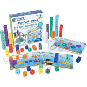 image:imageLearning Resources MathLink Cubes Kindergarten Math Activity Set Dino Time  Math Manipulatives for Elementary School Kindergarten Toys Counting Blocks for Classroom Centers and HomeschoolSea Adventures