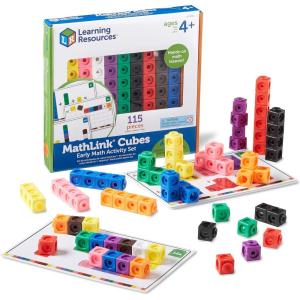 image:imageLearning Resources MathLink Cubes Kindergarten Math Activity Set Dino Time  Math Manipulatives for Elementary School Kindergarten Toys Counting Blocks for Classroom Centers and HomeschoolActivity Set
