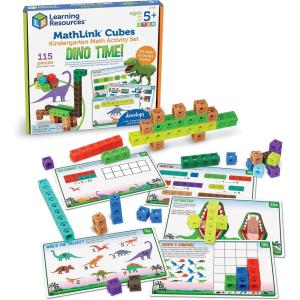 image:imageLearning Resources MathLink Cubes Kindergarten Math Activity Set Dino Time  Math Manipulatives for Elementary School Kindergarten Toys Counting Blocks for Classroom Centers and HomeschoolDino Time