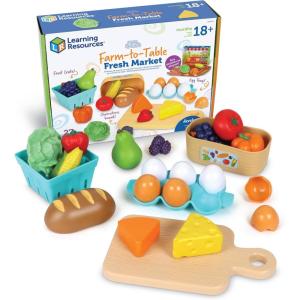 image:imageLearning Resources New Sprouts FarmtoTable Fresh Market  Pretend Play Food for Kids Grocery and Kitchen Play Toys Toddler Fine Motor Skills Montessori Activities Gifts for Boys and Girls