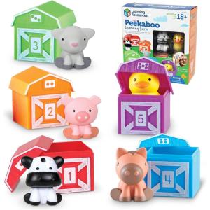 image:imageLearning Resources Peekaboo Learning Farm  Farm Animals for Toddlers Educational Fine Motor Montessori Sets Toddler Animal Toys Counting Sorting amp Matching Barn Animal Toy Little Animal FiguresLearning Farm