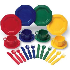 image:imageLearning Resources Play Dishes Colorful Kitchen Toy Plate Set 24 Piece Set Ages 3