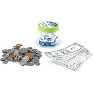 image:imageLearning Resources Play Money Jar Fake Prop Money Set for Kids Age 3 and Up Teaching Early Math Classroom or Homeschool Counting Coins and Bills For Pretend Play