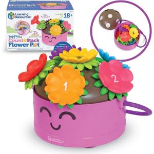 image:imageLearning Resources Poppy the Count amp Stack Flower Pot  15 Pieces Ages 18 Months Toddler Fine Motor and Sensory Toys Preschool Activity MontessoriFlower Pot
