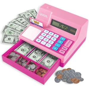 image:imageLearning Resources Pretend amp Play Calculator Cash Register Toy  Gift for Kids Toddler Toys Play Money amp Credit Card Shopping Store Playset Educational Preschool ActivitiesPink