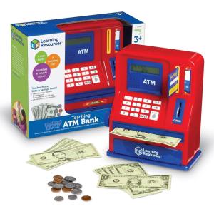 image:imageLearning Resources Pretend amp Play Teaching ATM Bank  Play Money for Kids Electronic ATM Piggy Bank Coin Machine Toys Childrens Banks Money Management for Kids