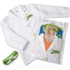 image:imageLearning Resources Primary Science Lab Gear  Kids Lab Coat and Goggles Pretend Play Scientist Gear and Career Costumes for Kids Mad Scientist Costume Toddler DressUp Set STEM Play Ages 36Primary Science
