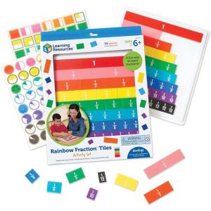image:imageLearning Resources Rainbow Fraction Tiles  54 Pieces Ages 6 Early Math Skills Visual Aid Math for Kids Teacher Supplies
