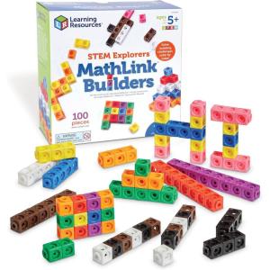 image:imageLearning Resources STEM Explorers MathLink Builders  100 Pieces Ages 5 Kindergarten STEM Activities Math Activity Set and Games for Kids Mathlink Cubes Activity Set