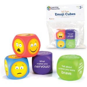 image:imageLearning Resources Soft Foam Emoji Cubes Conversation Cubes for Kids Set of 4 Ages 3