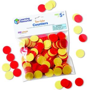 image:imageLearning Resources TwoColor Counters RedYellow Educational Counting Sorting and Patterning Family Counters Set of 200 Grades K Ages 5Counters