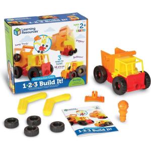 image:imageLearning Resources 123 Build It Construction Crew  Take Apart Construction Toys Toddler Excavator Toy Kids Dump Truck Toy Tractor Toys for Kids 35 Building Sets for 4 Year Olds