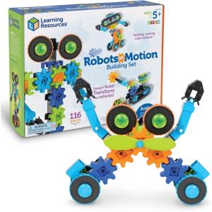 image:imageLearning Resources Gears Gears Gears Robots In Motion  Building Toys STEM Activities Fine Motor Skills Toddler Construction Explorer Kit Kindergarten Science Boys and Girls GiftsBuilding Set