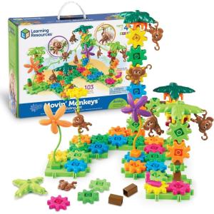 image:imageLearning Resources Gears Gears Gears Space Explorers Building Set  77 Pieces Ages 4 STEM Activities Fine Motor Skills Toddler Explorer Kit Science and Construction Boys and Girls GiftsMovin Monkeys