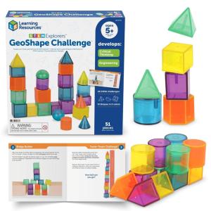 image:imageLearning Resources STEM Explorers GeoShape Challenge  3D Geometry School Shapes Montessor Math Manipulatives Critical Thinking STEM Homeschool Classroom Must Haves Teacher Supplies