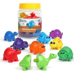 image:imageLearning Resources SnapnLearn Matching Dinos  Dinosaur Toys Mini Plastic Figures Sensory Bin Toddler Travel Games Shape Sorter Preschool Fine Motor Skills Montessori CountingMatching Dinos