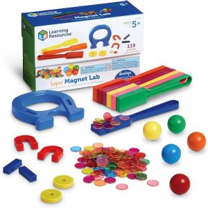 image:imageLearning Resources Super Magnet Lab Kit  119 Pieces Ages 5 STEM Toys for Kindergartner Science Learning Activities for KidsBack to School SuppliesTeacher SuppliesMagnet Lab Kit
