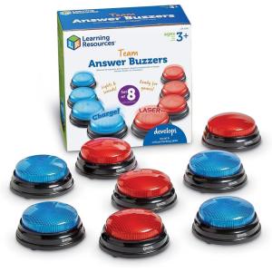 image:imageLearning Resources Team Answer Buzzers  Classroom Must Haves Supplies Sound Effect Button Family Game Shows for Trivia Participation Tools Boys and Girls Birthday GiftsBuzzers