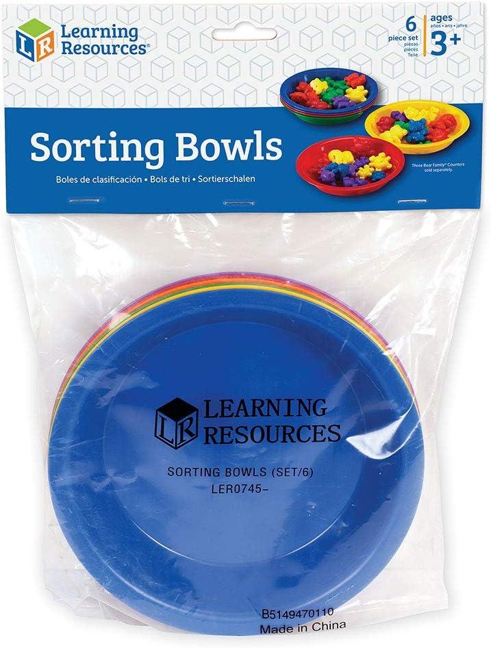 image:imageLearning Resources Three Bear Family Sorting Bowls Set of 6 Bowls Assorted Colors 6 in Diameter Ages 4
