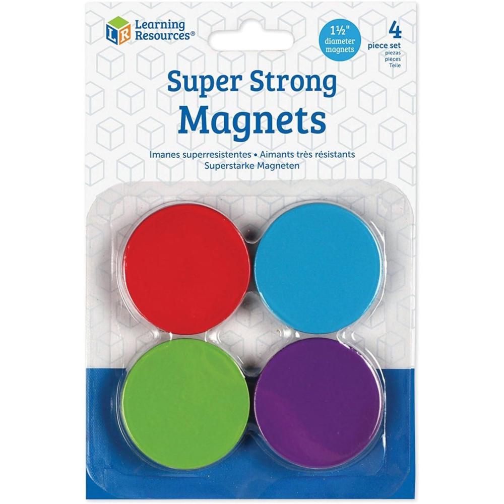 image:imageLearning Resources Super Strong Magnets 4 Vibrant Colored Magnets Hang on Whiteboards or Refrigerators