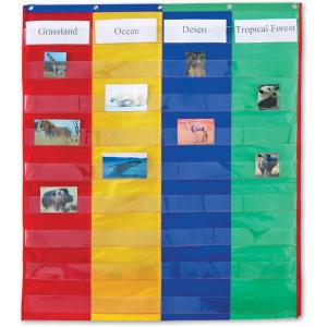 image:imageLearning Resources 2 amp 4Column DoubleSided Pocket Chart  Wall Pocket Chart for Classroom Sentence Strips Charts for Classroom Hanging Word Wall Pockets for Teachers