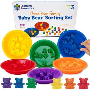image:imageLearning Resources Baby Bear Sorting Set  Counting Toys Color Recognition Fine Motor Skills 108 Pieces Ages 3