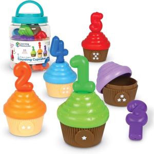 image:imageLearning Resources Counting Cupcakes  Number and Color Recognition Skills Kitchen Play Food for Kids Fine Motor Skills Matching Toys Homeschool Birthday Gifts for Boys and Girls
