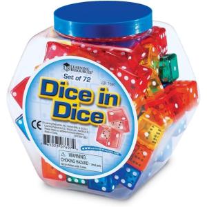 image:imageLearning Resources Dice In Dice Bucket Math Toy Manipulative Set of 72 Ages 3