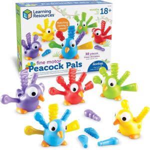 image:imageLearning Resources Fine Motor Peacock Pals  Toddler Montessori Toys Sorting Stacking and Matching Shape Skill Activities Color Recognition Gifts for Boys and Girls