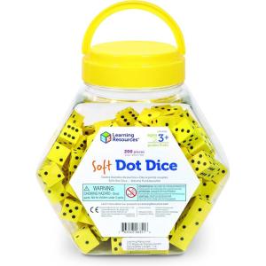 image:imageLearning Resources HandsOn Soft Dot Dice Bucket Classroom or Homeschool Supplies Set of 200 Ages 358in
