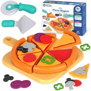 image:imageLearning Resources New Sprouts Pizza Night  Play Food Sets for Kids Kitchen Toddler Pretend Play Food Set Preschool Toy Pizza Fine Motor Skills Kitchen Playset Accessories for Kids