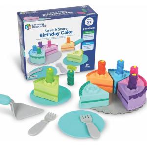 image:imageLearning Resources New Sprouts Serve amp Share Birthday Cake  Imaginative Pretend Play Food Fake Birthday Cake Set Play Food Sets for Kids Montessori Color Sorting Toys for Toddlers Ages 2