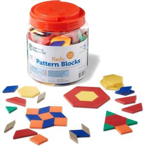 image:imageLearning Resources Plastic Pattern Blocks 250 Set  Classroom Must Haves Math Teaching Tools Homeschool Supplies Math ManipulativesBlocks