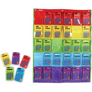 image:imageLearning Resources Rainbow Calculator amp Storage Chart Set of 30 Classroom Calculators Ages 3