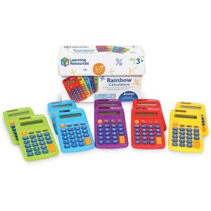 image:imageLearning Resources Rainbow Calculators  Solar Powered Classroom Must Haves Back to School Math Manipulatives Teacher Set of 10 Ages 3