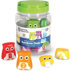 image:imageLearning Resources SnapnLearn Rainbow Owls  10 Pieces 18 months Color and Shape Recognition Letter Owls Alphabet Toy
